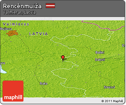 Physical Panoramic Map of Rencēnmuiža