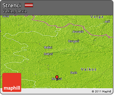 Physical Panoramic Map of Strenči