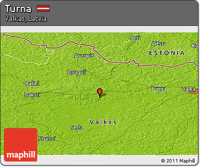 Physical Panoramic Map of Turna