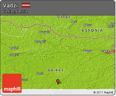 Physical Panoramic Map of Vadži