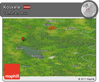 Satellite Panoramic Map of Košķele