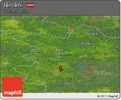 Satellite Panoramic Map of Jērcēni