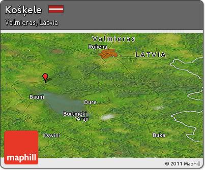 Satellite Panoramic Map of Košķele