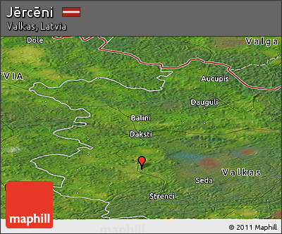 Satellite Panoramic Map of Jērcēni
