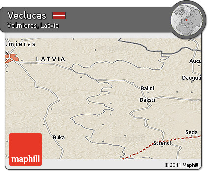Shaded Relief Panoramic Map of Veclucas