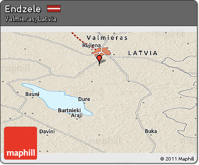 Shaded Relief Panoramic Map of Endzele