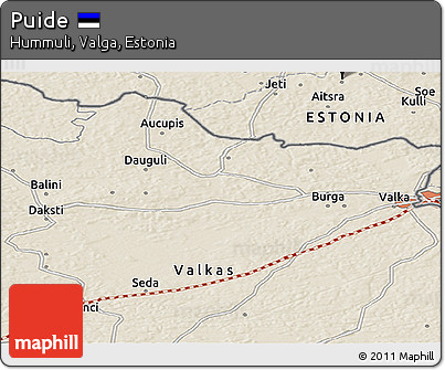 Shaded Relief Panoramic Map of Puide