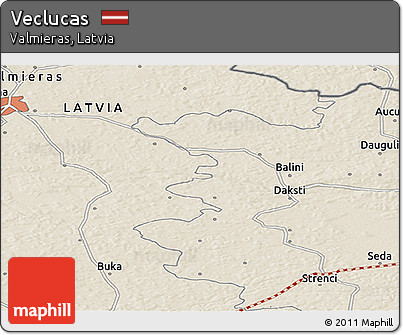 Shaded Relief Panoramic Map of Veclucas