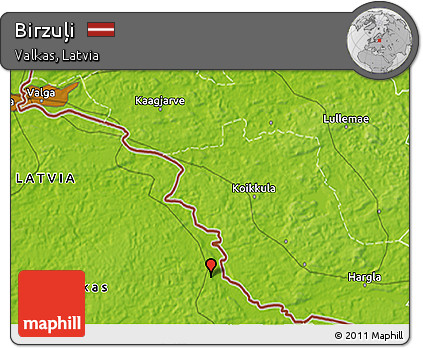 Physical 3D Map of Birzuļi