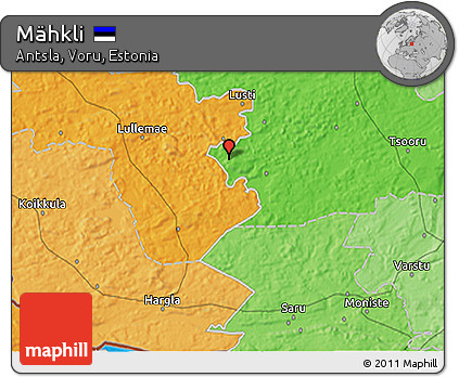 Political 3D Map of Mähkli