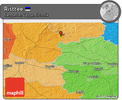 Political 3D Map of Risttee