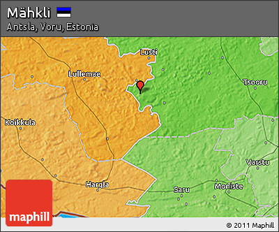 Political 3D Map of Mähkli