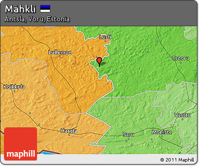 Political 3D Map of Mähkli