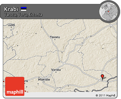 Shaded Relief 3D Map of Krabi