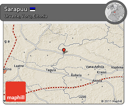 Shaded Relief 3D Map of Sarapuu