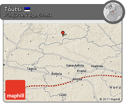 Shaded Relief 3D Map of Tõutsi