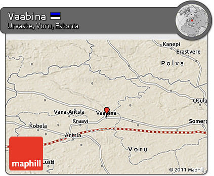 Shaded Relief 3D Map of Vaabina