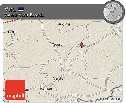 Shaded Relief 3D Map of Viru