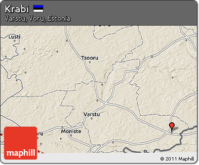 Shaded Relief 3D Map of Krabi