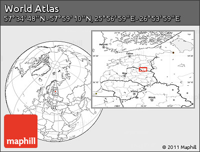 Blank Location Map of the Area around 57° 46' 59" N, 26° 25' 29" E