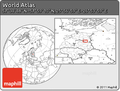 Blank Location Map of the Area around 57° 46' 59" N, 26° 25' 29" E