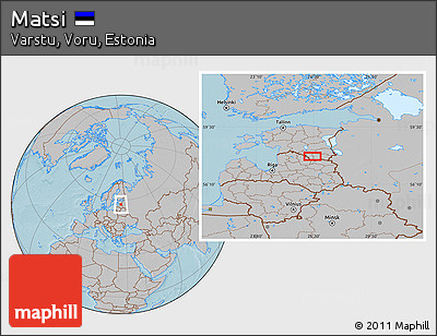 Gray Location Map of Matsi, hill shading