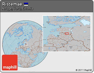 Gray Location Map of Ristemäe, hill shading