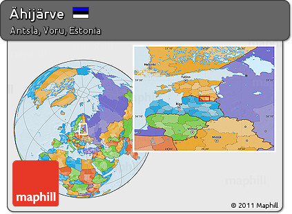 Political Location Map of Ähijärve