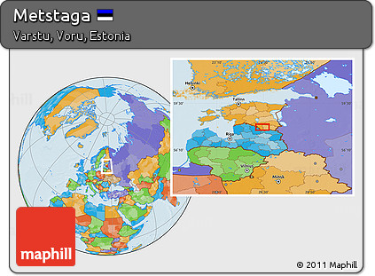 Political Location Map of Metstaga