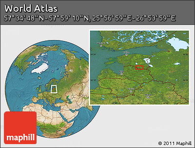 Satellite Location Map of the Area around 57° 46' 59" N, 26° 25' 29" E