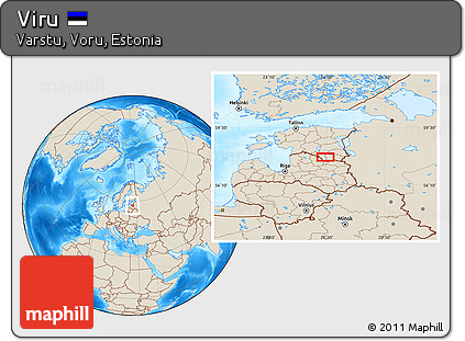 Shaded Relief Location Map of Viru