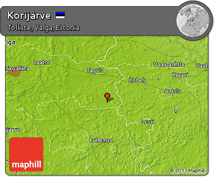 Physical Map of Korijärve