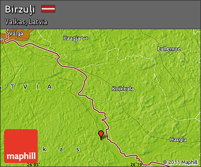 Physical Map of Birzuļi