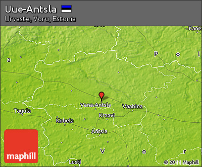 Physical Map of Uue-Antsla
