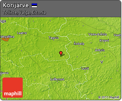 Physical Map of Korijärve