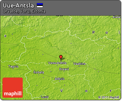 Physical Map of Uue-Antsla