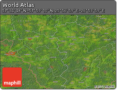 Satellite Map of the Area around 57° 46' 59" N, 26° 25' 29" E