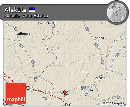 Shaded Relief Map of Alaküla