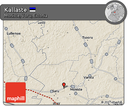 Shaded Relief Map of Kallaste
