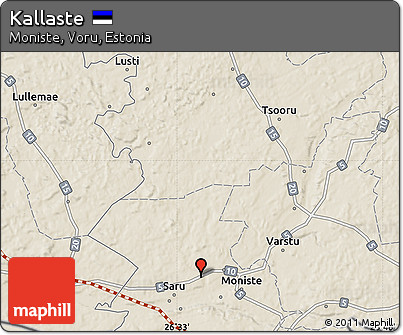 Shaded Relief Map of Kallaste