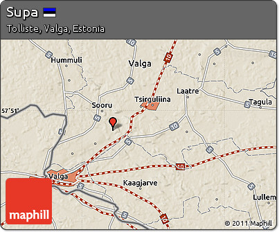 Shaded Relief Map of Supa