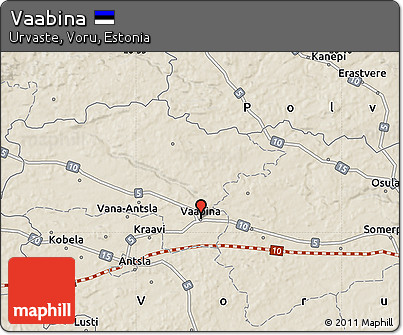 Shaded Relief Map of Vaabina
