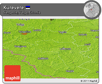Physical Panoramic Map of Kurevere