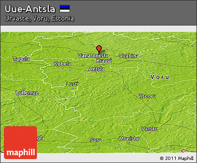 Physical Panoramic Map of Uue-Antsla