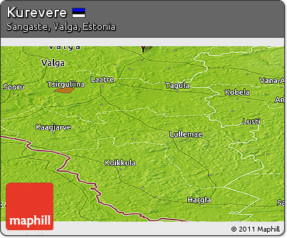 Physical Panoramic Map of Kurevere