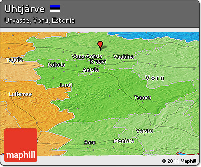 Political Panoramic Map of Uhtjärve