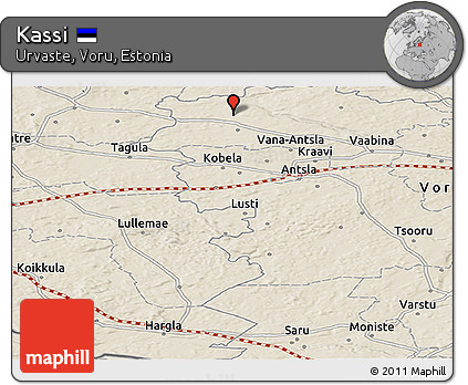 Shaded Relief Panoramic Map of Kassi