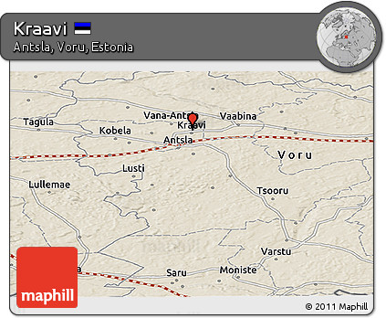 Shaded Relief Panoramic Map of Kraavi