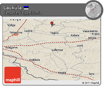 Shaded Relief Panoramic Map of Lauküla