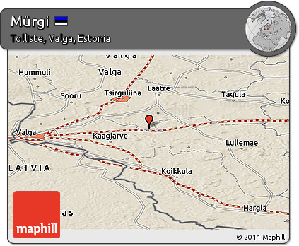 Shaded Relief Panoramic Map of Mürgi